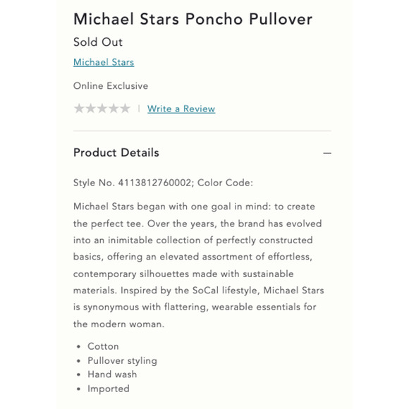 Women's Anthropologie Michael Stars Boho Fringe Poncho Sweater Natural Small - Picture 10 of 10